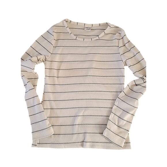 Long Sleeve Silver Stripe t-shirt w/ Green Sparkle Vest Size Medium Girls - Picture 3 of 9